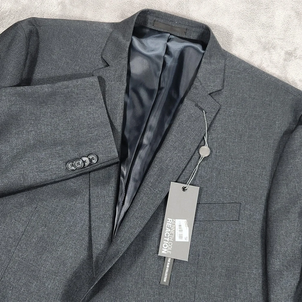 Kenneth Cole Reaction‎ Sportcoat Mens 48R Blue Two Button Notch Lapel 10-768051